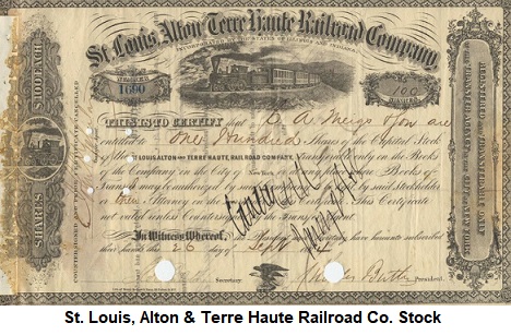 St. Louis, Alton & Terre Haute Railroad Stock