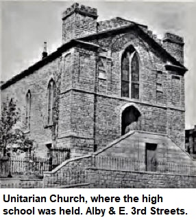 Unitarian Church, where the high school first located