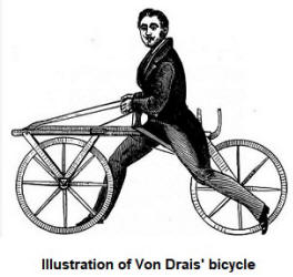 The first bicycle by Von Drais
