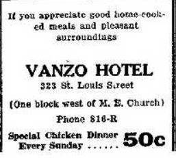 Vanzo Hotel advertisement - 1927