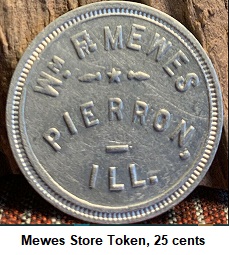 Mewes Store token - worth 25 cents