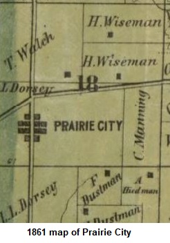 1861 map of Prairie City