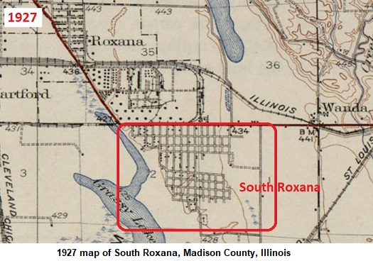 1927 map of South Roxana