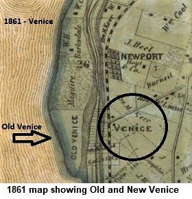 1861 map of Old and New Venice