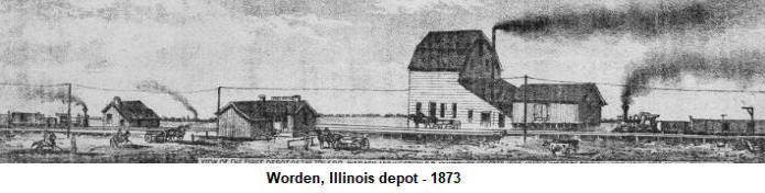 Worden, Illinois depot - 1873