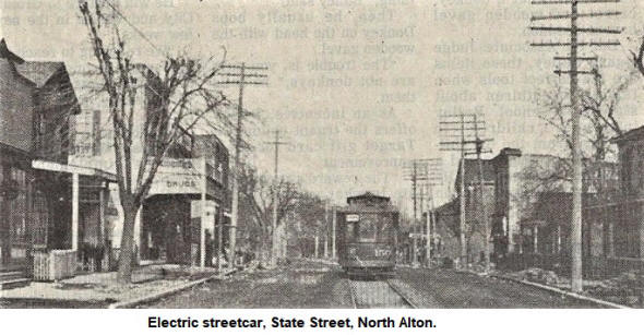 Electric streetcar, State Street, North Alton, IL