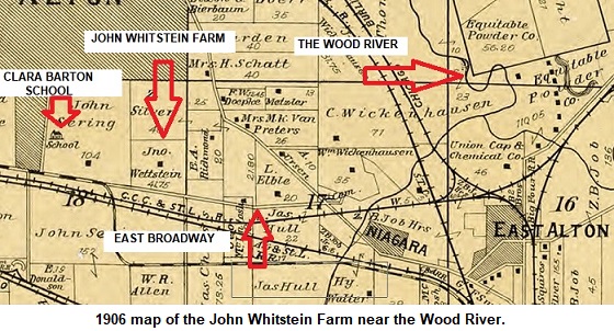 1906 map of the John Whitstein farm near the Wood River