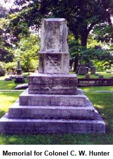 Memorial stone for Colonel Charles Williams Hunter