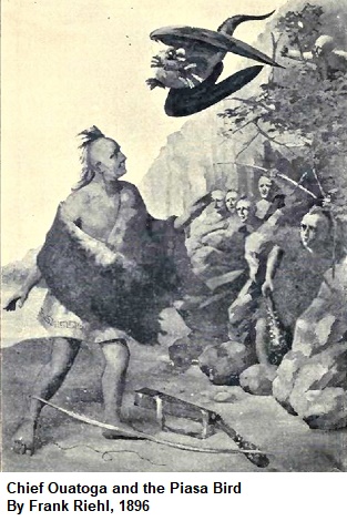 Chief Ouatoga and the Piasa Bird, by Frank Riehl