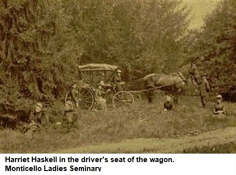 Harriet Haskell and students, Monticello