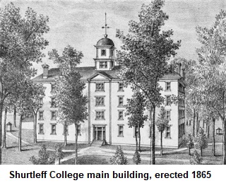 Shurtleff College main building, erected 1865