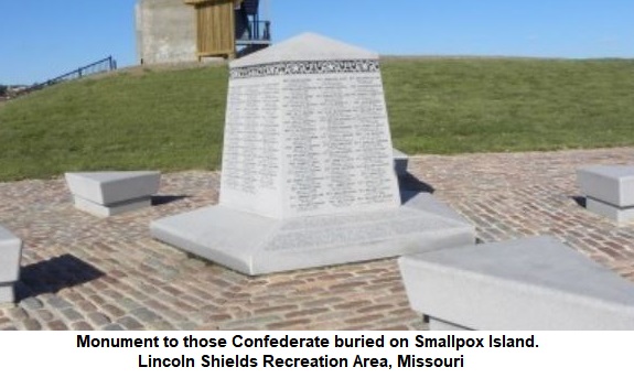 Confederate memorial, buried on Smallpox Island